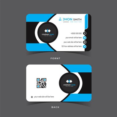 kurumsal Modern İş Kartı şablonu tasarımı, yaratıcı ve temiz kartvizit çizimi.