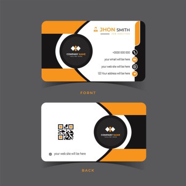 kurumsal Modern İş Kartı şablonu tasarımı, yaratıcı ve temiz kartvizit çizimi.