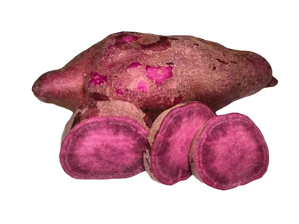 Purple Sweet Potato White Background — Stock Photo, Image