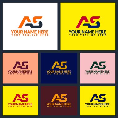 AS harfi logosu veya metin logosu ve kelime logosu tasarımı olarak.