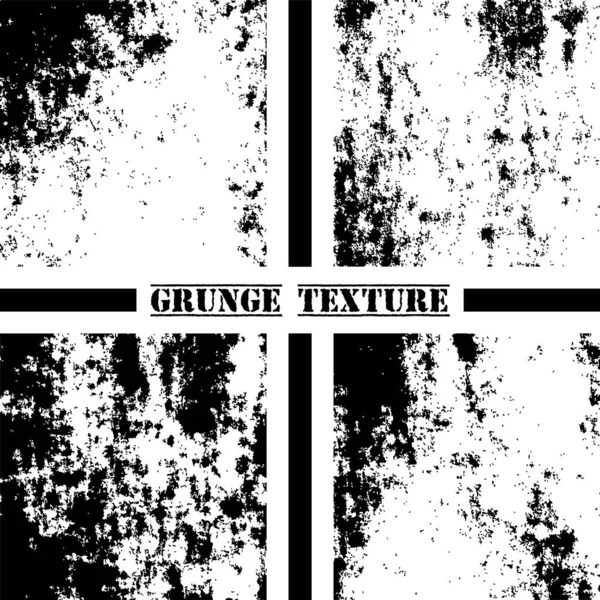 Texture Grunge Noire Blanche Textures Grunge Réglées Recouvrement Des Poussières — Image vectorielle