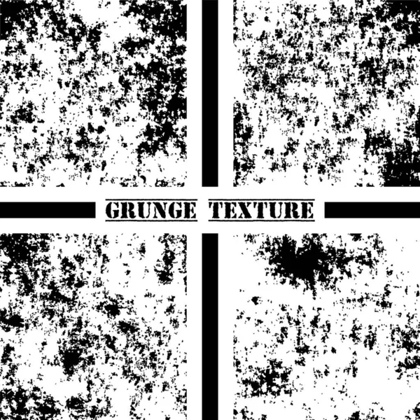 Textura Grunge Preto Branco Conjunto Texturas Grunge Sobreposição — Vetor de Stock