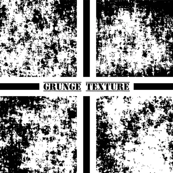 Textura Grunge Preto Branco Conjunto Texturas Grunge Sobreposição —  Vetores de Stock