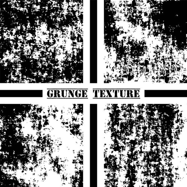 黑白相间的格子质感Grunge纹理设置 灰尘覆盖 — 图库矢量图片