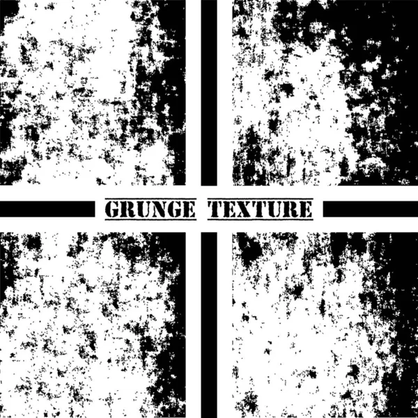 Textura Grunge Preto Branco Conjunto Texturas Grunge Sobreposição —  Vetores de Stock