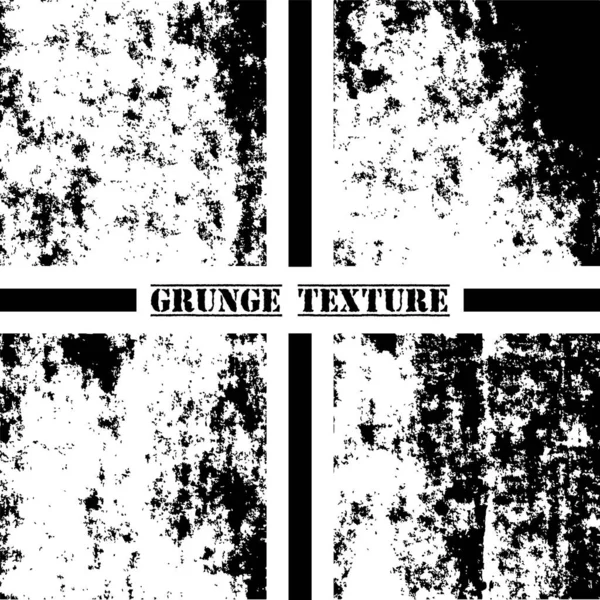 Černobílá Grunge Textura Grunge Textury Nastaveny Prachová Vrstva — Stockový vektor