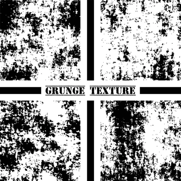 Texture Grunge Noire Blanche Textures Grunge Réglées Recouvrement Des Poussières — Image vectorielle