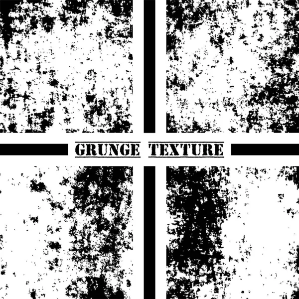 Textura Grunge Preto Branco Conjunto Texturas Grunge Sobreposição — Vetor de Stock
