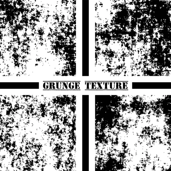 黑白相间的格子质感Grunge纹理设置 灰尘覆盖 — 图库矢量图片