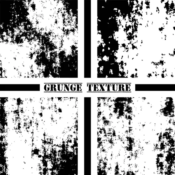 Textura Grunge Blanco Negro Conjunto Texturas Grunge Superposición Polvo — Archivo Imágenes Vectoriales