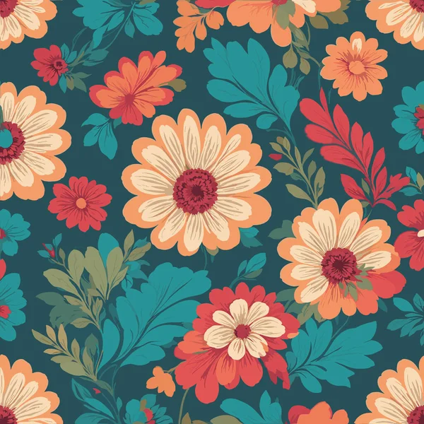 Fondo Colorido Estampado Floral Patrón Plano Abstracto Colorido Flor Pinta — Archivo Imágenes Vectoriales