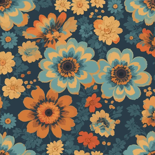 Fondo Colorido Estampado Floral Patrón Plano Abstracto Colorido Flor Pinta — Archivo Imágenes Vectoriales