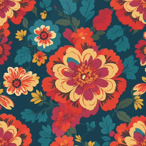 Fondo Colorido Estampado Floral Patrón Floral Sin Costuras Con Patrón — Archivo Imágenes Vectoriales
