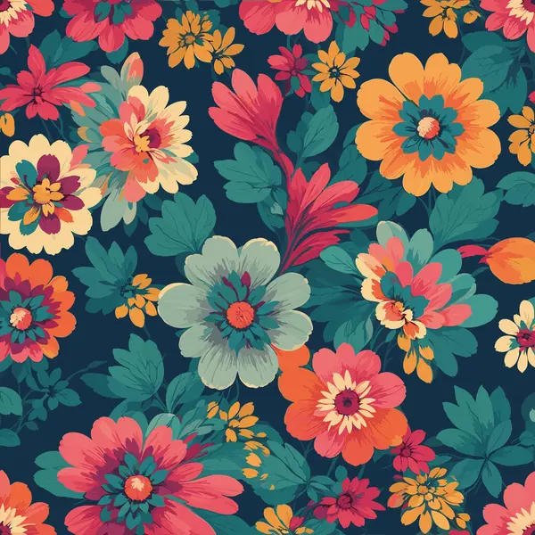 Colorful Floral Print Background Seamless Floral Pattern Bright Pattern — Stock Vector