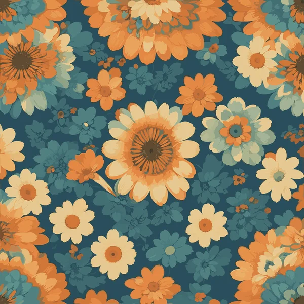 Fond Imprimé Floral Coloré Modèle Floral Sans Couture Avec Motif — Image vectorielle