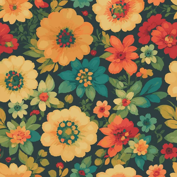 Fond Imprimé Floral Coloré Modèle Floral Sans Couture Avec Motif — Image vectorielle