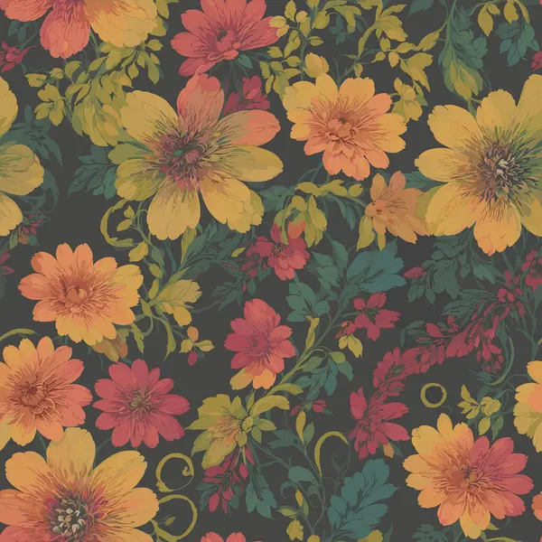 Fondo Colorido Estampado Floral Patrón Plano Abstracto Colorido Flor Pinta — Vector de stock