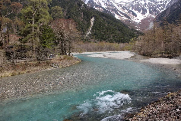 Jasná Řeka Azusa Kamikochi Japonsko — Stock fotografie