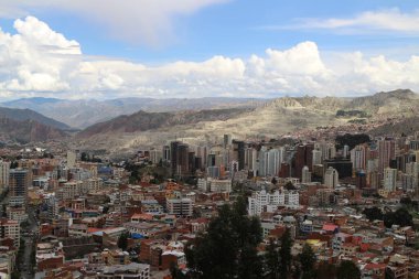 Bolivya 'daki La Paz şehrinin Panorama manzarası