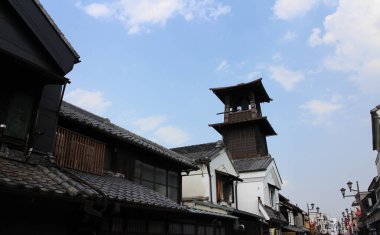 Kawagoe, Japonya 'da eski bir kasaba ve çan kulesi.