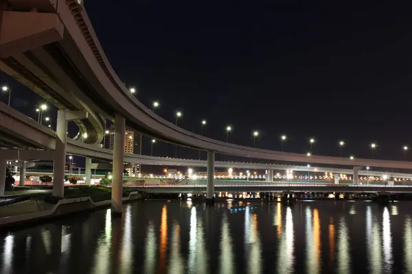 Vista Noturna Rodovia Tóquio Japão — Fotografia de Stock