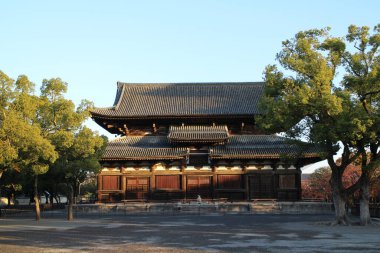 Sabahın erken saatlerinde Toji Kondo Salonu, Kyoto, Japonya