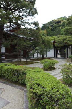 Japonya 'nın Kyoto kentindeki Ginkakuji Tapınağı' ndaki Japon taş bahçesi.