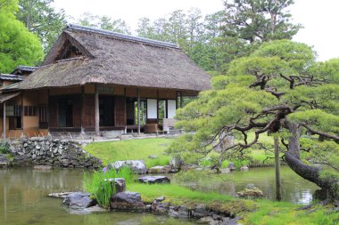 Shokin-tei ve Japon bahçesi Katsura İmparatorluk Konağı, Kyoto, Japonya