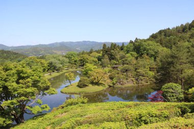Shugakuin İmparatorluk Konağı 'ndaki Yukarı Villa Panorama Manzarası, Kyoto, Japonya
