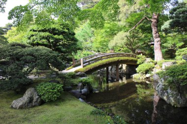 Japonya, Kyoto İmparatorluk Sarayı 'ndaki Japon bahçesi.