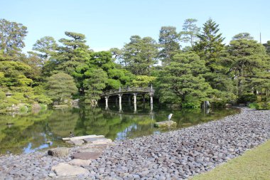 Japonya, Kyoto İmparatorluk Sarayı 'ndaki Japon bahçesi.