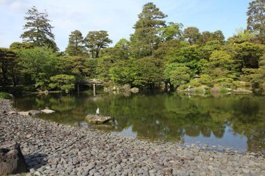 Japanese garden in Kyoto Imperial Palace, Japan clipart