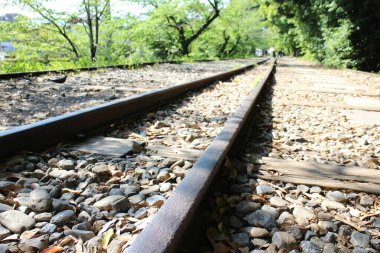 Kyoto, Japonya 'da Keage Incline (eski tren rayları)