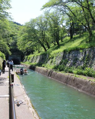 Lake Biwa Canal in Otsu, Shiga, Japan clipart