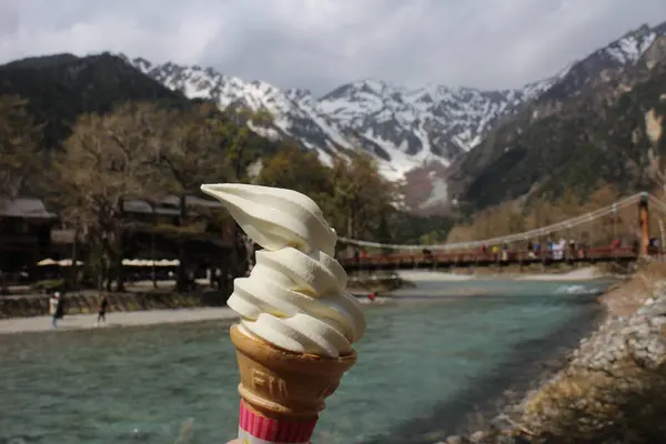 stock image Soft serve ice cream at Kamikochi in Japan