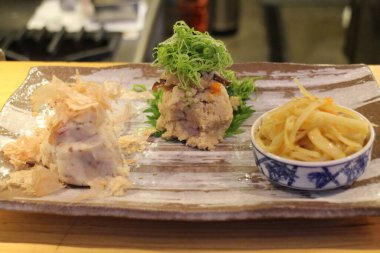 Japonya 'nın Kyoto şehrinde Obanzai (Japon mutfağının geleneksel stili)