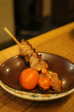 Yakitori : Chochin (immature chicken egg) in Kyoto, Japan clipart