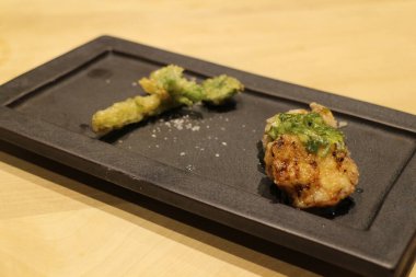 Japon mutfağı: Fugu (Blowfish) tempura Kyoto, Japonya