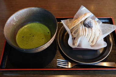 Kyoto, Japonya 'da Matcha ve Mont Blanc Pastası