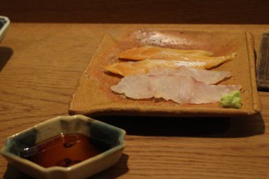 Japon mutfağı: Kyoto, Japonya 'da Hong Kong orfozu ve alabalık sashimi.