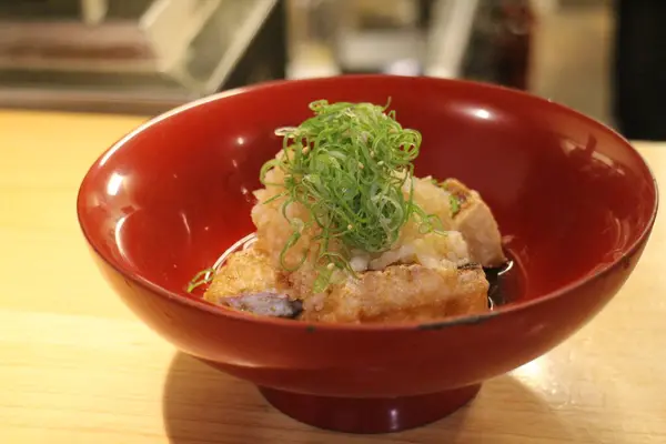 stock image Japanese cuisine : Fried tofu with ponzu sauce in Kyoto, Japan