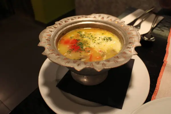 stock image Bosnian cuisine: Bosnian cheese soup