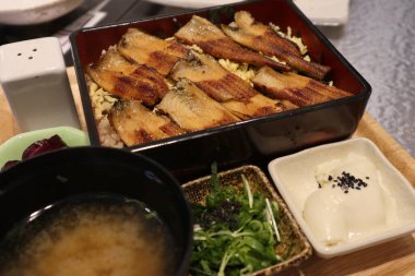 Japon mutfağı: Japonya, Hiroşima 'da yılan balığı bento.