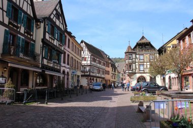 Old town in Kaysersberg, France clipart