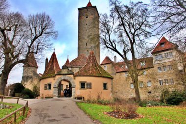 Burgtor Gate in the old town of Rothenburg ob der Tauber, Germany clipart