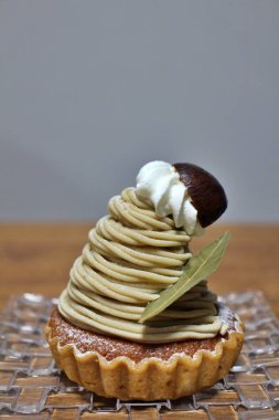 Mont blanc (mashed chestnut cake) in Japan clipart