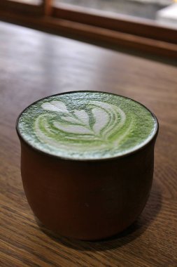 Kurashiki, Japonya 'da sıcak matcha latte