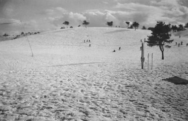 Hakodateyama Kayak Tatil Köyü 'nün (kaldırılmadan önce) eski bir fotoğrafı, Takashima City, Shiga Bölgesi, Japonya - 1935-1944