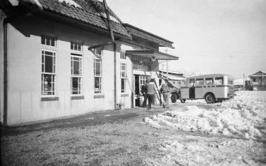 Hakodateyama yakınlarındaki otellerin eski fotoğrafları Takashima City, Shiga Bölgesi, Japonya - 1935-1944
