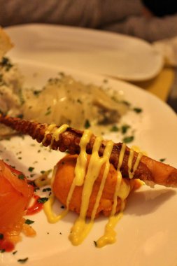 İtalyan mutfağı: İtalya, Venedik 'te kızarmış ahtapot ve patates püresi.